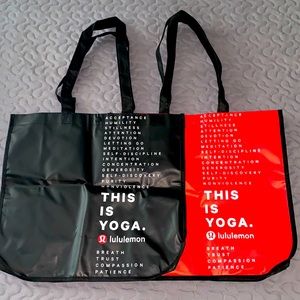 Set of 2 Lululemon Large Shoppers in Black & Red